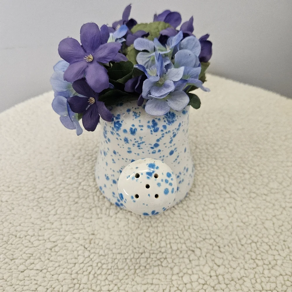 Blue and Purple Floral Ceramic Vase - Picture 16 of 16